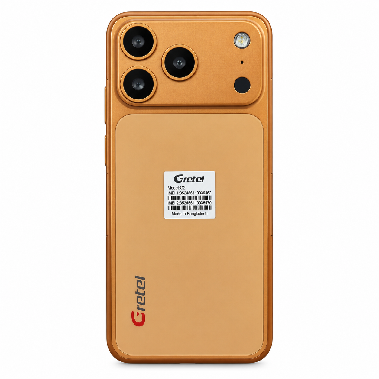 Gretel G2 Pro Max Feature Phone – iPhone 17 Pro Max Inspired Design, 3250mAh Built-In Battery, 2.8" LCD Display, Type-C Port, Big Speaker & Wireless FM