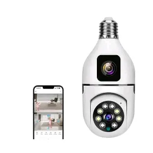 V380 PTZ WIFI IP Camera Dual Lens Bulb IP Night Vision Cc Camera