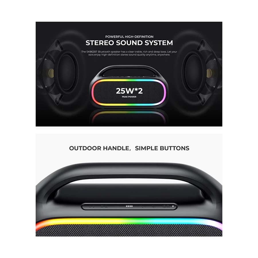 Havit SK862BT 50W Portable Outdoor Bluetooth Speaker Black