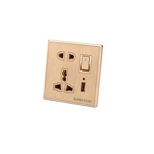 Super Star Glamour 2 & 3 Pin Multi Socket With 1 USB