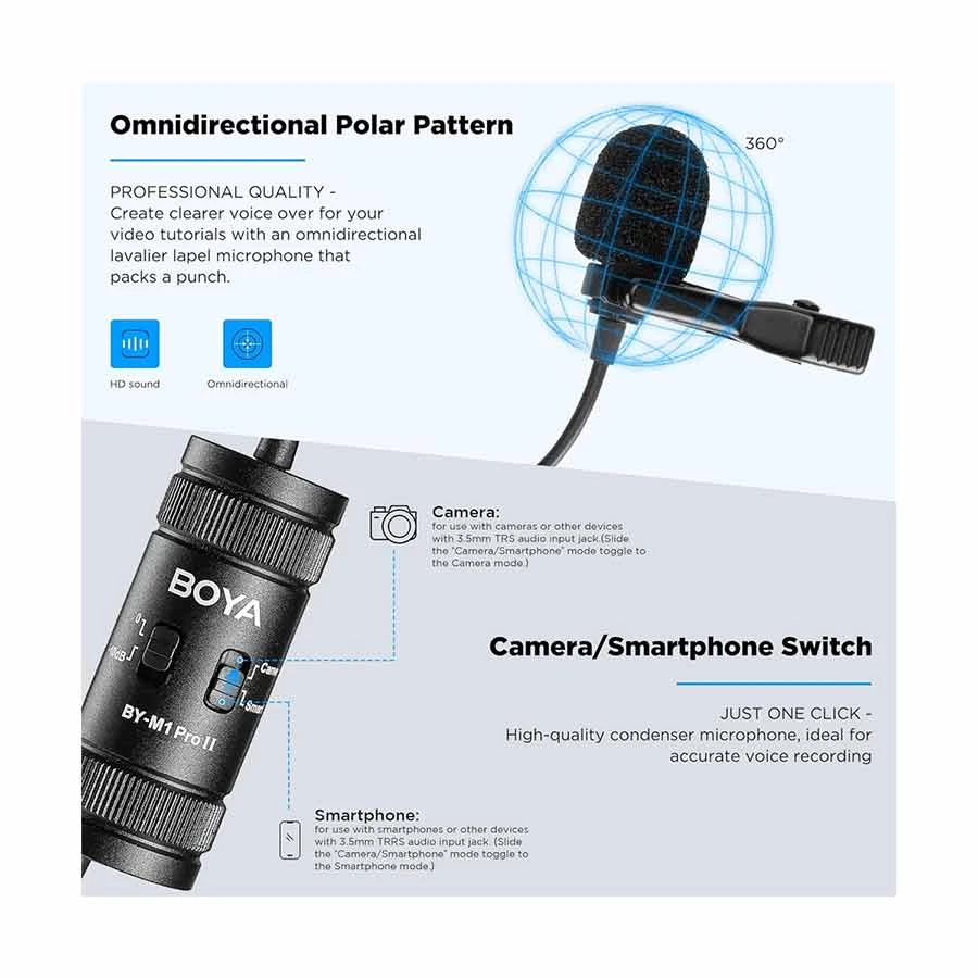 BOYA BY-M1 Pro II Lavalier Microphone