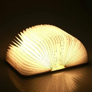 Magnetic Rechargeable Folding Book Lamp Wooden Book Light