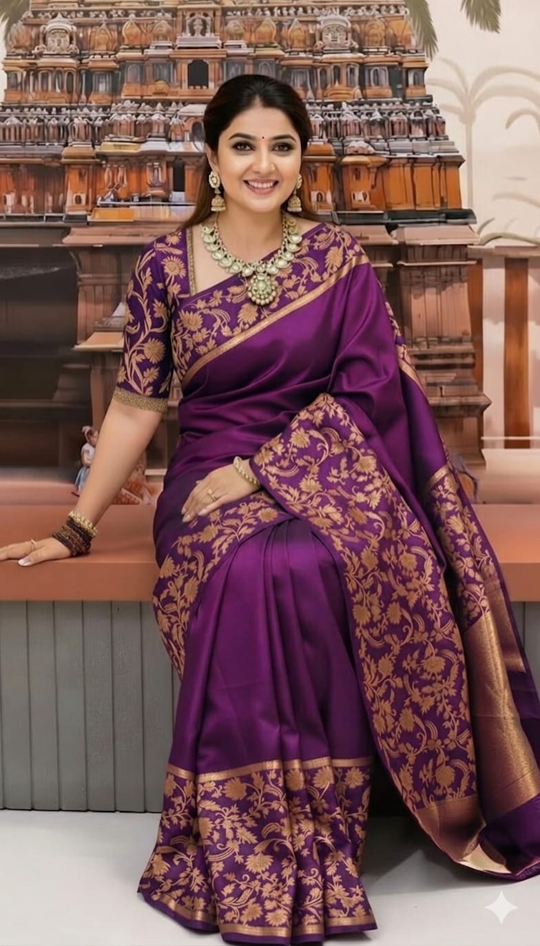 Rupkotha Katan Silk Saree with Boutique Design and Blouse
