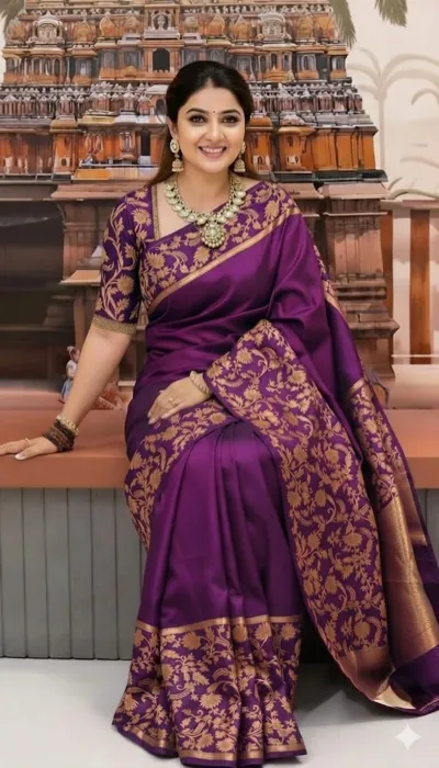 Rupkotha Katan Silk Saree with Boutique Design and Blouse