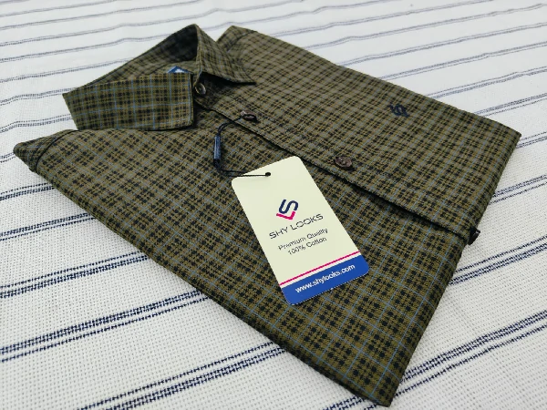 Update Cotton full Sleeve Check Shirt for Men's