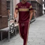 Men's PP Fabric T-Shirt and Trouser Tracksuit, 160 GSM, Single Colour
