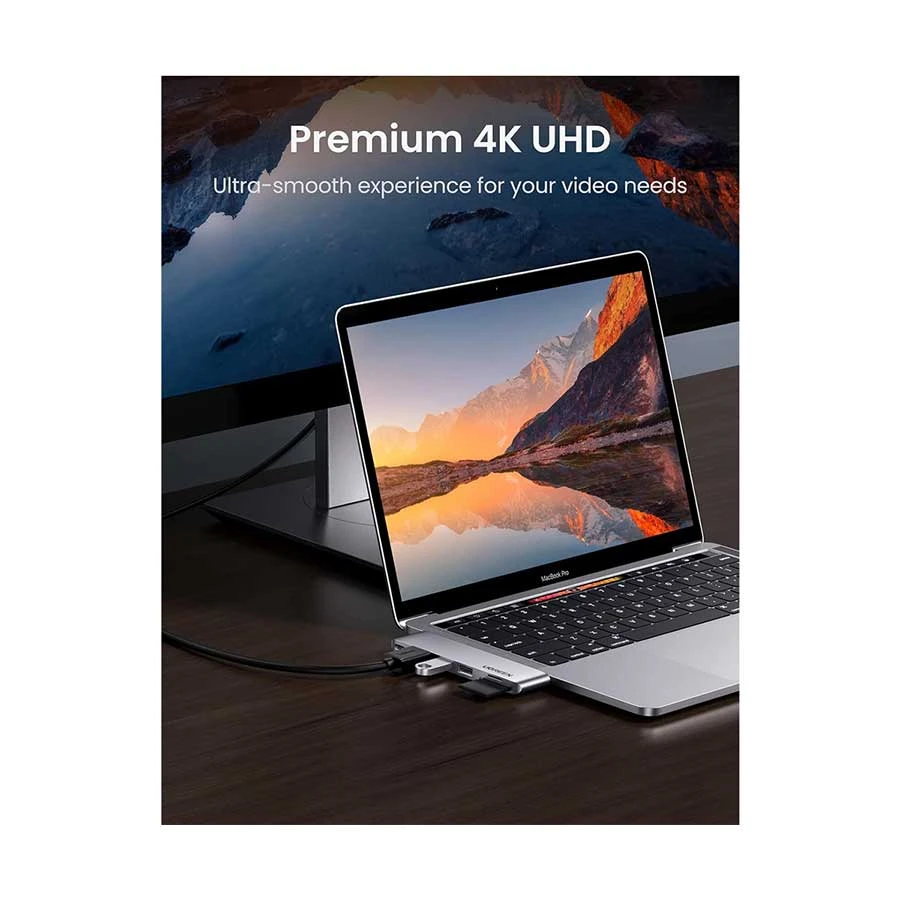 UGREEN CM380 (80856) Type-C to Dual USB, HDMI, TF, SD & Type-C Hub