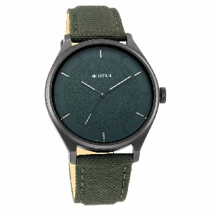 Titan Workwear Green Dial Analog Leather Strap Watch For Men – NS1802NL02