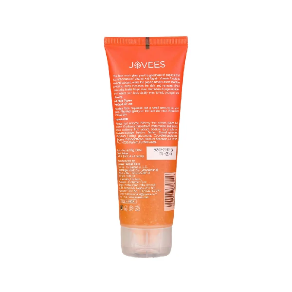 Jovees Herbal Papaya Face Wash for Young Glowing & Even Toned Skin (120ml)