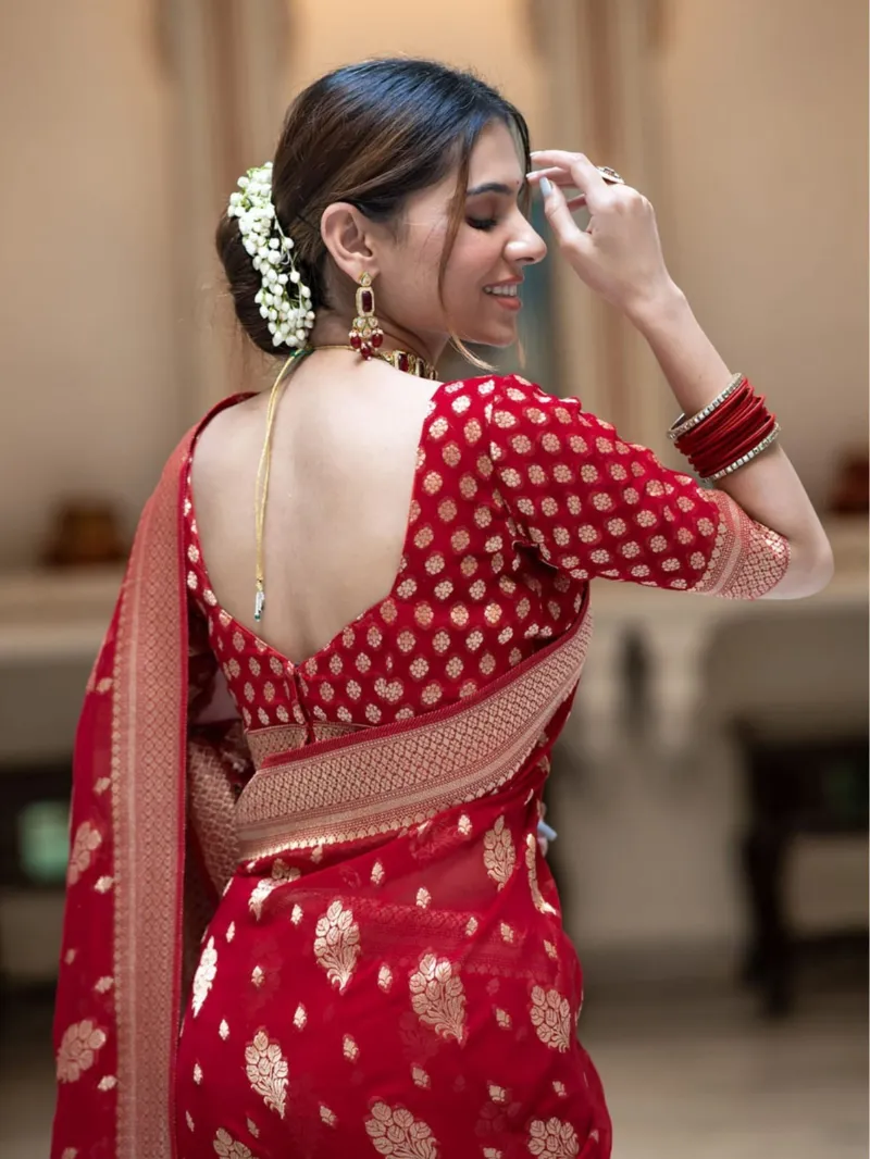 Women's Dhupian Saree with Afsan and Block Print Work