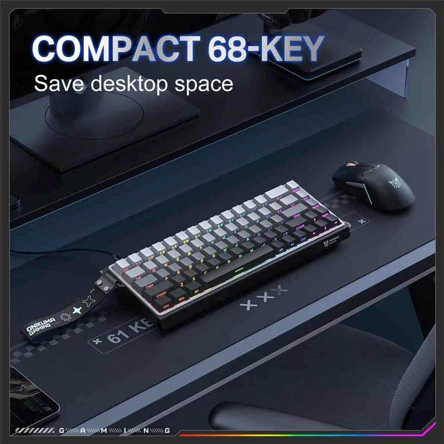 Onikuma G69 ARGB Wired Magnetic Switch Gaming Keyboard Black