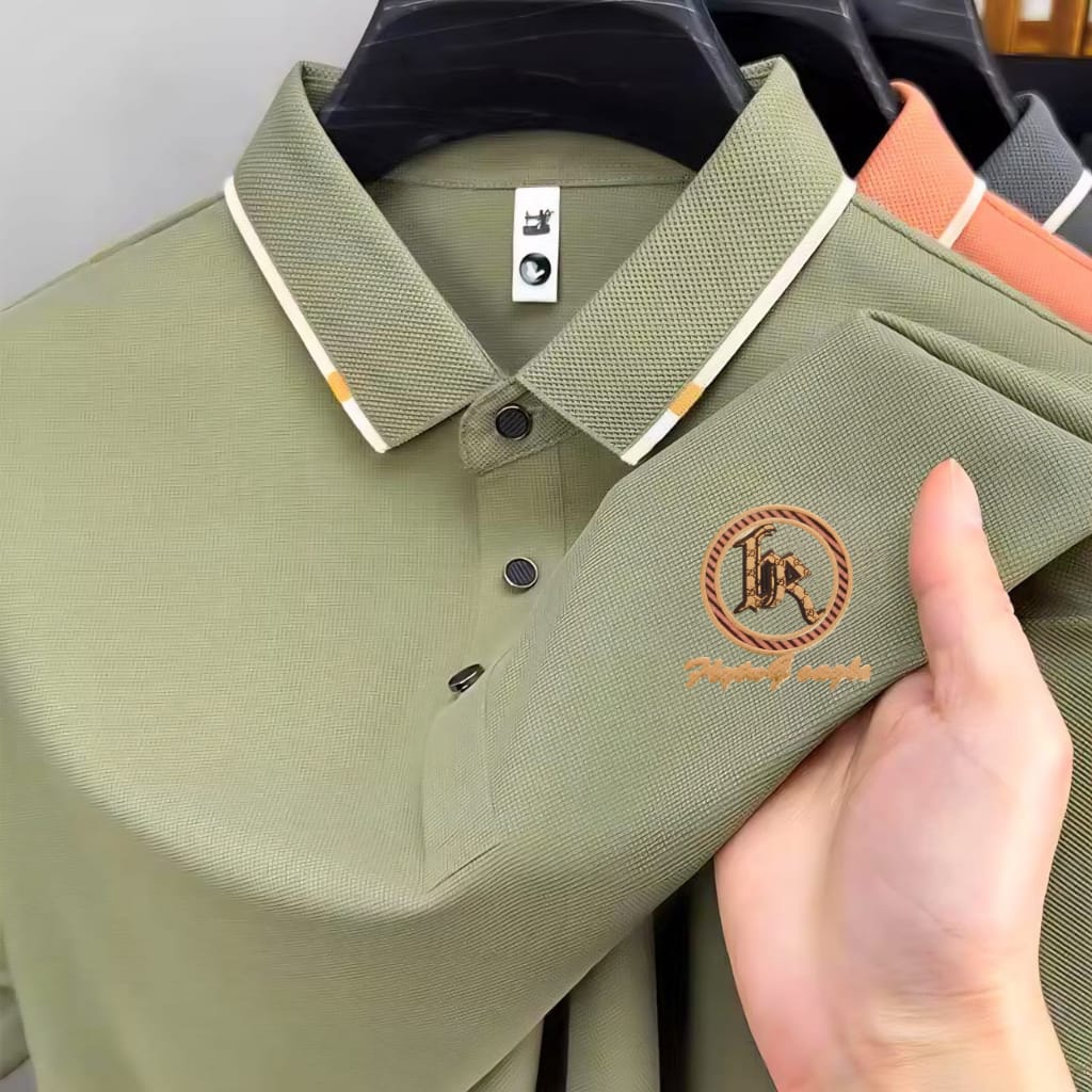 Men's Polo Shirt with Sticker Badge, PK Cotton, M to XXL