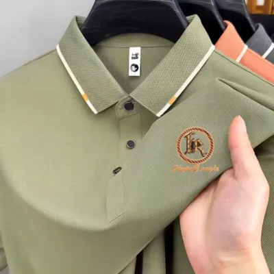 Men's Polo Shirt with Sticker Badge, PK Cotton, M to XXL