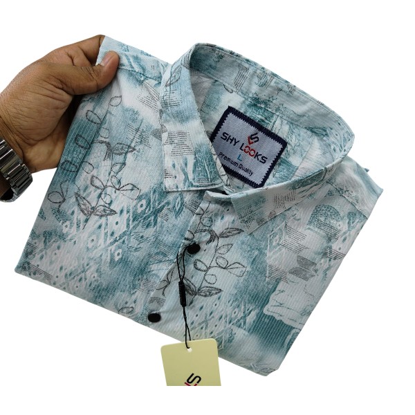 Cotton Full Sleeve Printed Shirt For Men