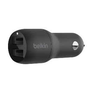 Belkin BoostCharge 24W Dual USB Black Car Charger