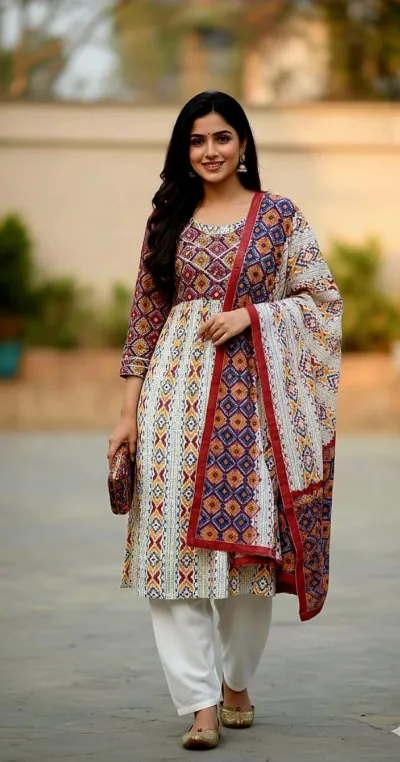 Women's Cotton Three Piece Set, 6 Colour Choices