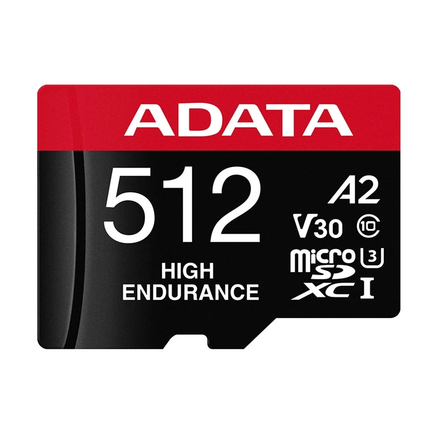 ADATA High Endurance 512GB MicroSDXC UHS-I V30 A2 Card with Adapter