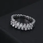 Double Rows Diamond Rings for Womens