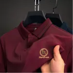 Men's Pique Polo Shirt with Sticker Logo, Sizes M to XXL