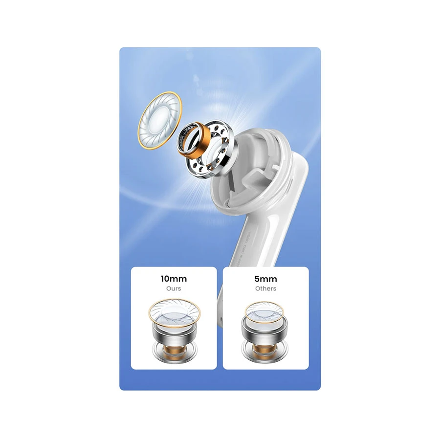 UGREEN HiTune T6 Hybrid ANC WS200 TWS Bluetooth Earbuds White