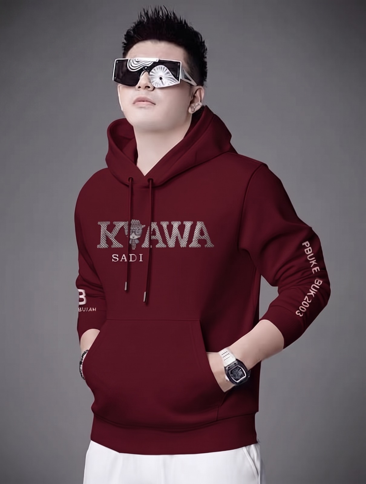 Unisex Semi Baggy Brushed Cotton Hoodie, DTF Print, 5 Colours