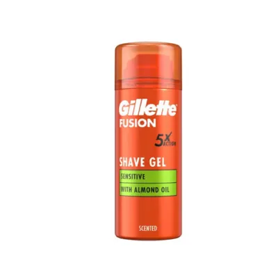 Gillette Fusion 5 Sensitive With Almond Oil Shave Gel Scented 75ml (UK)