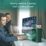 Air Cooling USB Fan with LED Night Light Water Fan
