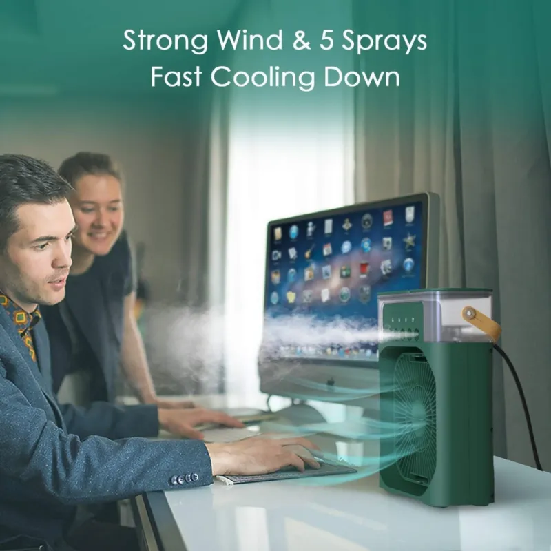 Air Cooling USB Fan with LED Night Light Water Fan