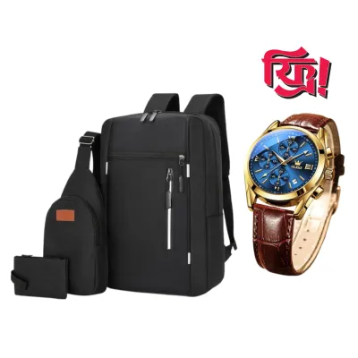 Exclusive 3-in-1 Bag Set with Free Watch!