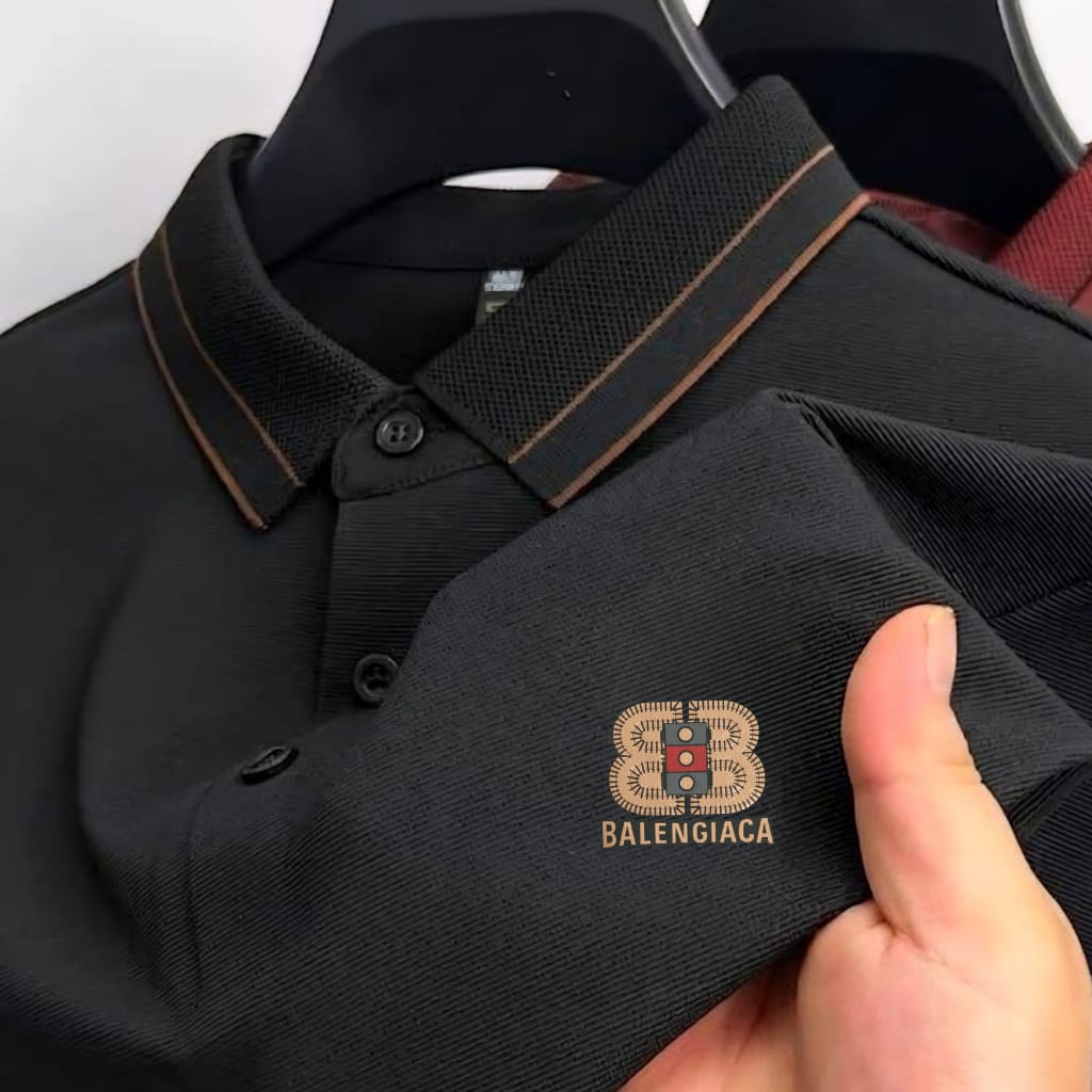 Men's Pique Cotton Polo Shirt with Sticker Badge, 6 Colours