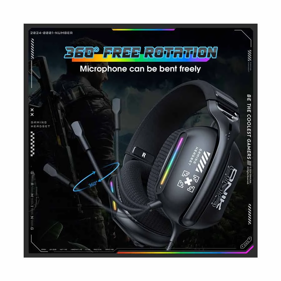 Onikuma X12 RGB Wired Black Gaming Headphone