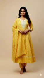 Women's Linen Three Piece with Embroidery and Sequin Work
