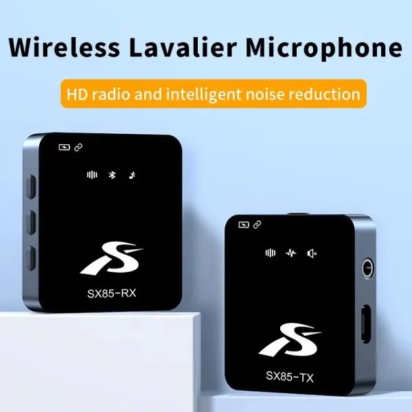 SX85 Dual Wireless Mic for PC, DSLR, iPhone & Android