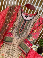 Readymade Micro Stitch Digital Print Kameez, Pant and Orna