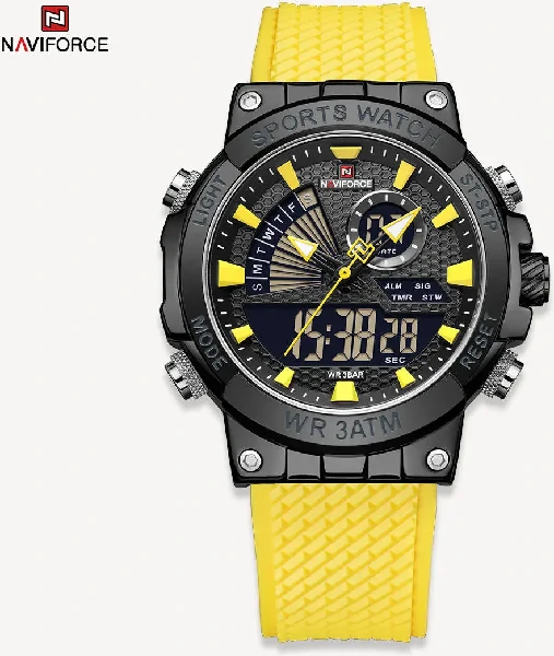 Naviforce 9219 Dual Strap Men’s Watch – Yellow