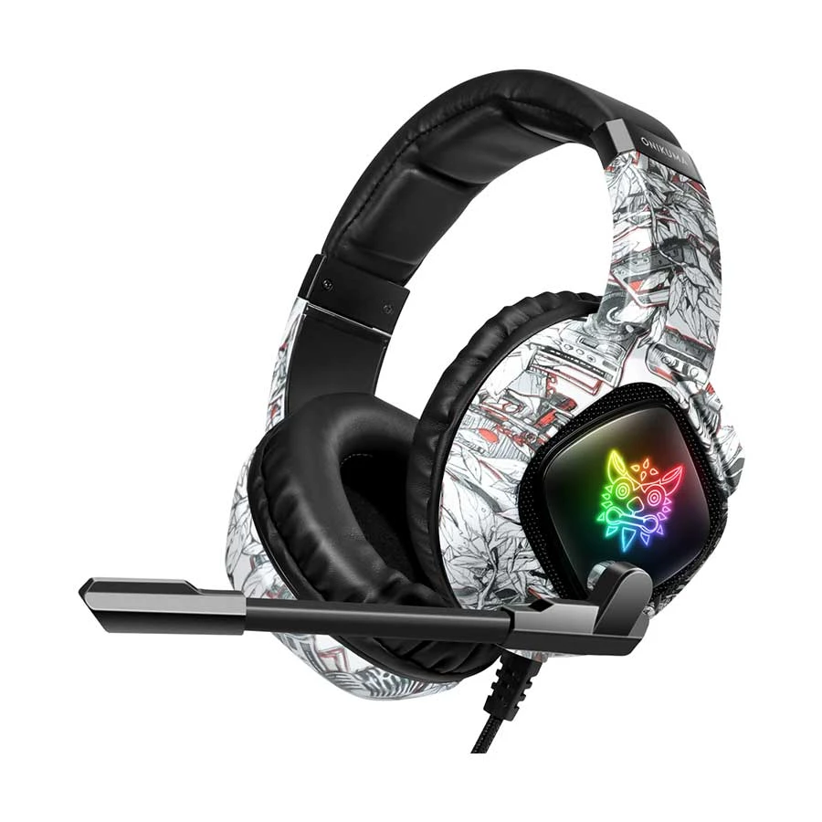 Onikuma K19 RGB Wired Camou-White Over-Ear Gaming Headphone