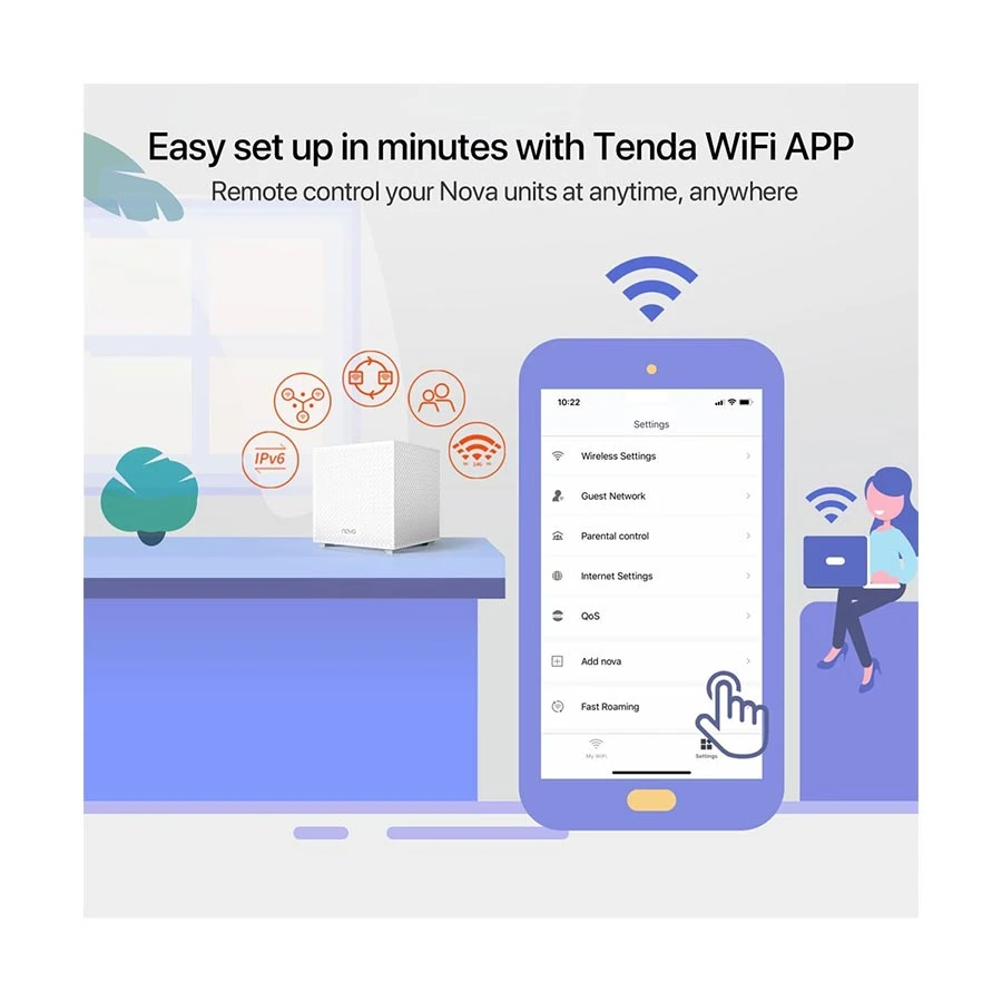 Tenda MW12 AC2100 Gigabit Wi-Fi 5 Mesh System (3-Pack)