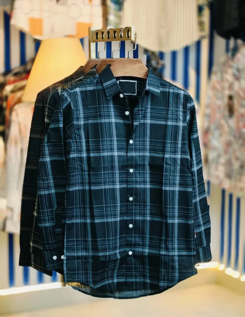 Men's Pure Cotton Full Sleeve Check and Print Shirt, Slim Fit