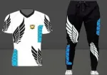 Men's Printed Half Sleeve T-Shirt and Full Pant Set, 4 Colours