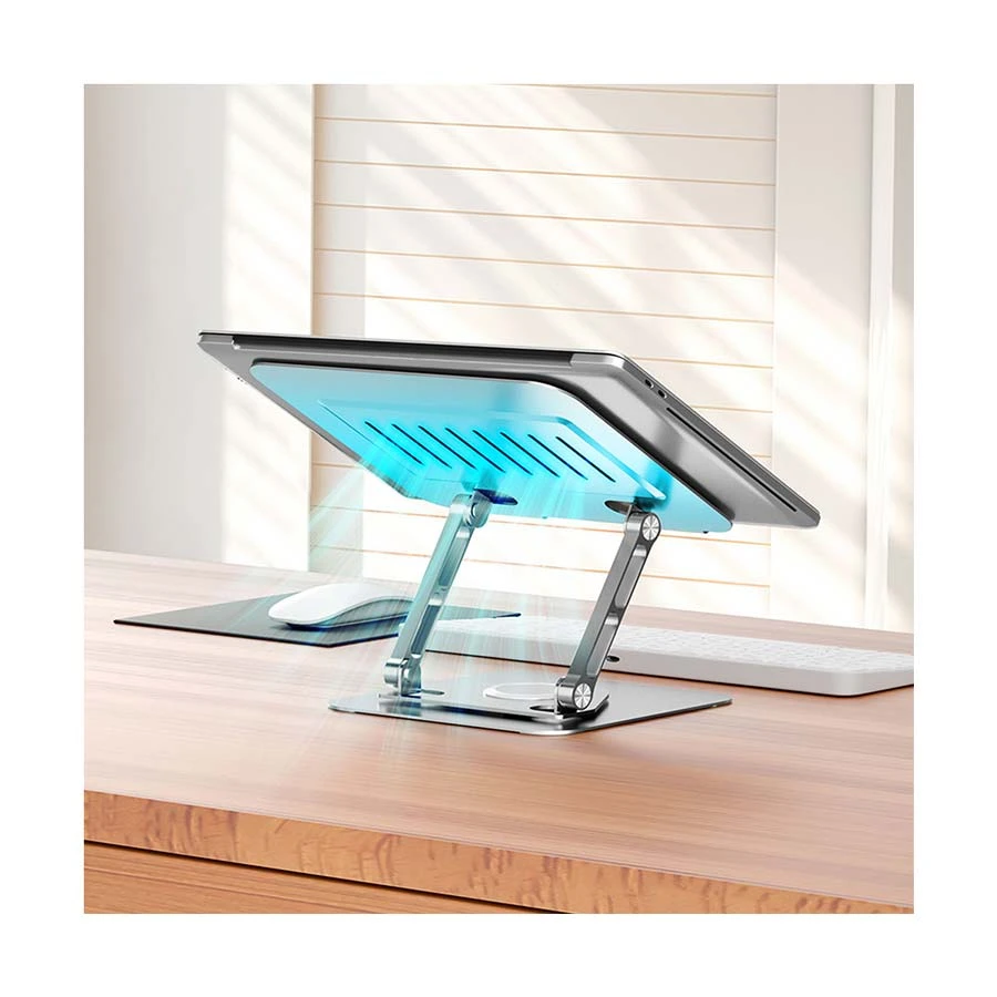 Bwoo BO-ZJ142 360 Degree Rotating Silver Adjustable Laptop Stand