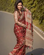 Soft Silk Batik Print Saree, 12.5 Haath, Blouse Included