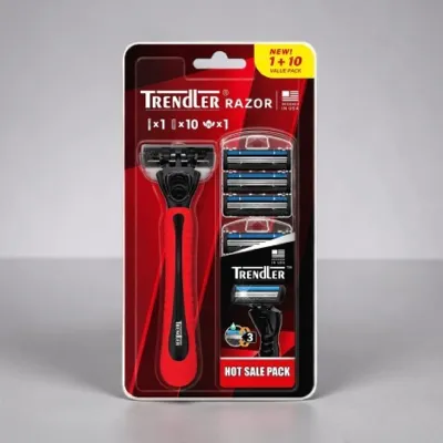 Trendler Razor 1+10 Value Pack Handle with 10 Replacement Cartridges (USA)