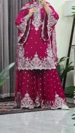 Women's Eid Party Wear Georgette Four Piece with Sequin Work