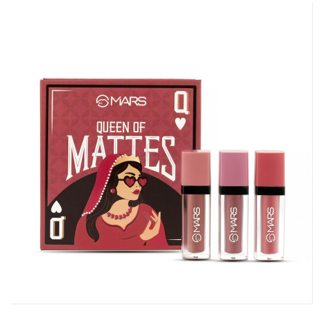 Mars Queen Of Mattes Lipstick Set- 03 Peaches And Nudes (India)