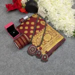 Premium Silk Katan Saree Combo Set - Maroon