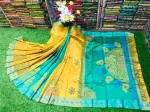 Block Print and Embroidery Dhupian Silk Saree for Women
