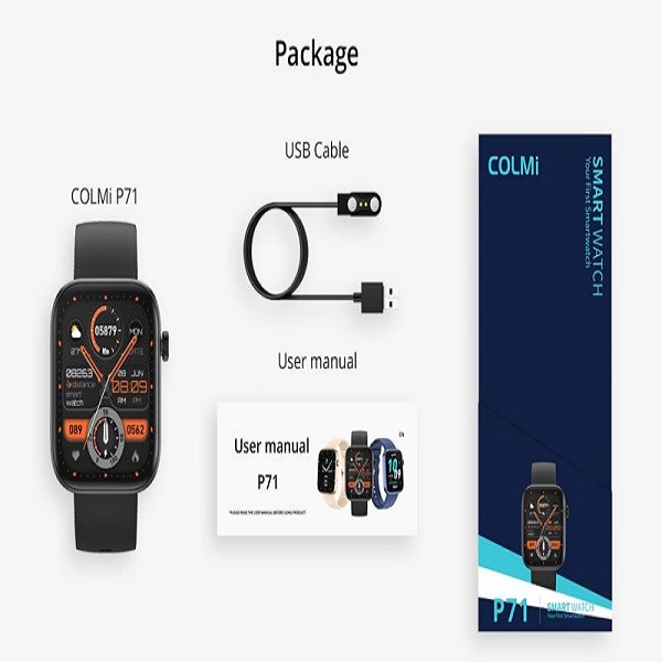 COLMI P71 Calling Smartwatch – Black Color