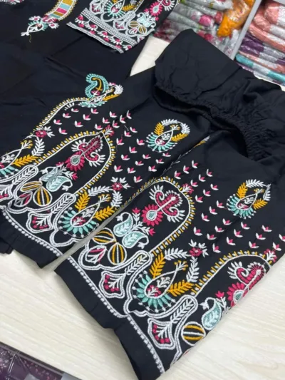 Stitched Pure Cotton 2 Piece with Heavy Embroidery