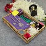 Premium Half Silk Jamdani Saree Combo Set - Lavender