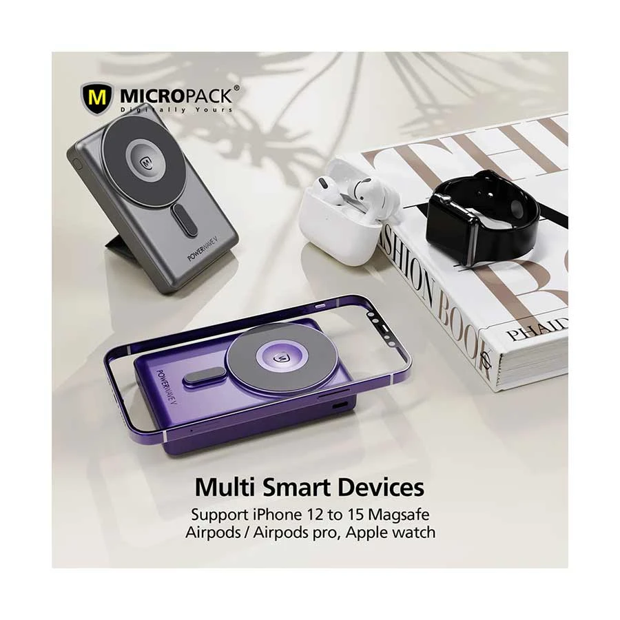 Micropack WPB-310 10000mAh Grey 20W MagSafe Qi Wireless Power Bank